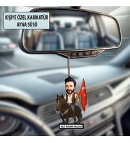 Kişiye Özel Karikatür Erkek Ayna Süsü – Araç İçi Esprili Hediyelik