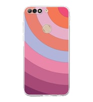 Huawei Y7 2018  Kamera korumalı Kapak Renk Cümbüşü Tasarımlı  Şeffaf Kılıf