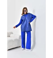 Ftz Women Kadın İki İp Paraşüt Detaylı Takım Saks Mavi 30624