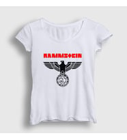 Presmono Kadın Beyaz Eagle Rammstein T-Shirt 105198tt (Beyaz)