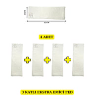 BEZHANE Baby 4 ADET - 3 KATLI EKSTRA EMİCİ YIKANABİLİR BEBEK PEDİ İÇ BEZ NO:1 (Beyaz)
