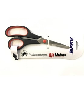 Cassa Makas Inoxy 20.5 CM Ofis Büro Makası Kırmızı Siyah (12 Li Paket)