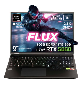 GameRaider FLUX GR16 AMD Ryzen 9-8940HX 16GB DDR5 2TB SSD RTX 5060 8GB 115W 16 inç 2.5K QHD+ 180Hz W11 Home Gaming Laptop
