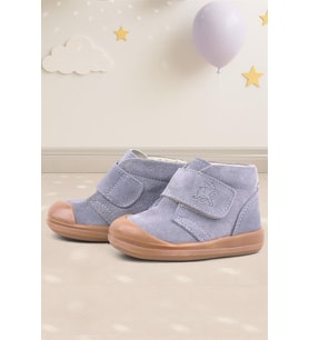 Rakerplus Yoohoo Hakiki Deri Gri Cırtlı Unisex Bebek Bot