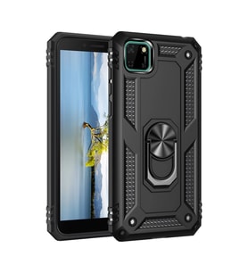 Huawei Y5p Kılıf Sofya Yüzüklü Silikon Kapak - Siyah