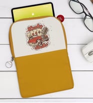 BK Gift Lucky Strike Tasarımlı Taşınabilir Koruyucu Tablet Kılıfı & Organizer Çanta - Sarı-1