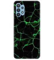 Kılıfland Samsung Galaxy A72 Kılıf Desenli Silikon Resimli Kapak Yeşil Şerit Mermer Kılıf 1320