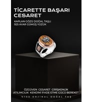 Sertifikalı 925 Ayar Kaplan Gözü Gümüş Yüzük (Erkek)
