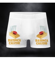 Basınca Çalışır Mesajlı Komik Pamuklu Boxer