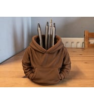 3D Baskı Kapüşonlu Sweatshirt Kalemlik - Masaüstü Organizer-Kahverengi