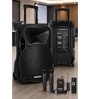 Lastvoice LS-P1915EX Portatif Taşınabilir 3 Mikrofonlu Seyyar Ses Sistemi 15 İNÇ 1200 WATT