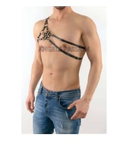 Erkek Tek Omuz Deri Harness - Erkek Fantazi İç Giyim - Erkek Deri Erotik İç Giyim (Siyah)