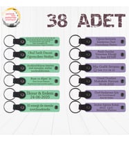 Yeşil & Mor Menekşe, Kafe Müşterilerine Teşekkür Hediyesi, 38’li Set, Kişiselleştirilebilir Hatıra