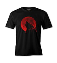 Red Moon - Kurt Siyah Erkek Tshirt