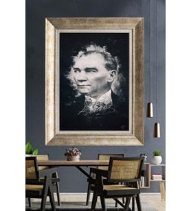 Gümüş Çerçeveli Atatürk Tablo ds63