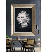 Gümüş Çerçeveli Atatürk Tablo ds63
