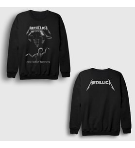 Presmono Unisex Siyah Master Of Puppets V3 Metallica Sırt Baskılı Sweatshirt 523248tt