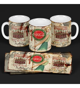 Coca-Cola Retrô - Kupa Bardak Özel Tasarım Hediye Kupa Porselen Kupa Bardak