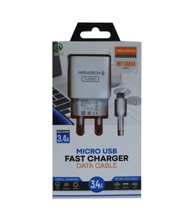 Megatech MT-CM34  3.4A Micro Usb Kablo+ Ev Şarj Adaptörü Hızlı Şarj