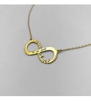 925 Ayar Gümüş Kişiselleştirilebilir Sonsuzluk Aşk Kolye (Gold)