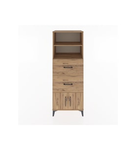 Hyperion Dolap 2 Raflı 2 Çekmeceli 2 Kapaklı 60x44x163 Çam-Çam