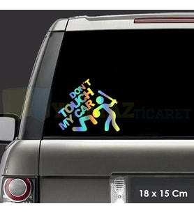 Arabama Dokunma Hologram Renkli Oto Sticker Araba Etiket Çıkartma Renkli Etiket Yapıştırma 18 x 15Cm