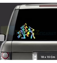 Arabama Dokunma Hologram Renkli Oto Sticker Araba Etiket Çıkartma Renkli Etiket Yapıştırma 18 x 15Cm
