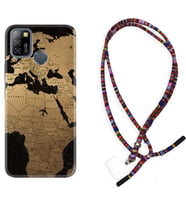 INFINIX Smart 4 5 6 Zero 8 S5 Pro Kılıf Boyun Asklı Rasta Silikon Map Planet 1656