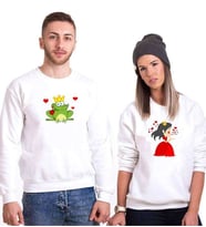 Tshirthane Kurbağa Prenses Sevgili Kombinleri Sweatshirt Kombini (Tek Ürün Fiyatıdır.)