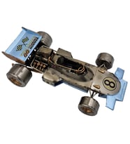 El Yapımı Metal Blue Arrow Dekoratif Metal Vintage Formula 1 Lotus 72 Yarış Arabası