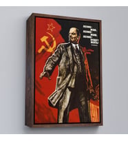 Çerçeveli Vladimir Ilyic Lenin - Eski SSCB Halk Komiserleri Kurulu Başkanı Tablo (Altın)