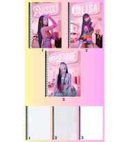 BlackpinkA4 defter 3 adet çizgili + kareli + çizgisiz büyük boy 21*29 cm süper set