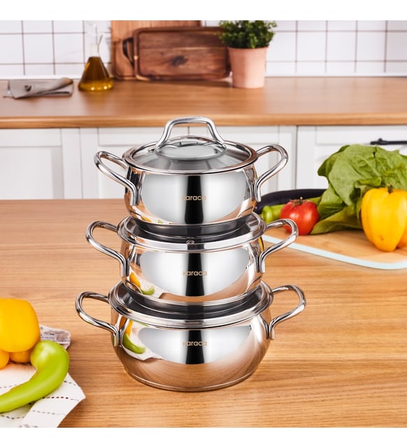 Karaca Emirgan İndüksiyon Tabanlı 6 Parça Çelik Midi Set