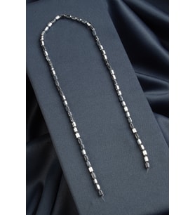 Hematit Doğal Taş Parlak Gümüş Kapsül Kesim 4x6mm Dizi [AA]