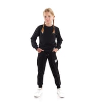 Kız Çocuk Back To School Pamuklu Trend Eşofman Takımı AK2529 (Siyah)