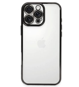 Apple iPhone 16 Pro Uyumlu Kılıf Lensli Silikon - Siyah