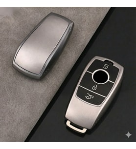 Mercedes E Seri 2017-2020 Uyumlu Smart 3 Buton Silikon Oto Anahtar Kumanda Kabı Kılıf Gri