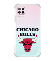 Huawei P40 Lite Uyumlu Köşe Korumalı Antişok Kapak Chicago Bulls Tasarımlı Şeffaf  Kılıf