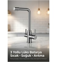 Lüks Üç Yollu Musluk – Su Arıtma Cihazı Uyumlu