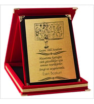 Kişiye Özel Bayan Öğretmen 2 Temalı Kırmızı Plaket (Kırmızı-Altın)