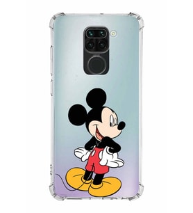 Xiaomi Redmi Note 9 Köşe Korumalı Antişok Kapak Mickey Mouse Tasarımlı Şeffaf  Kılıf