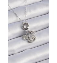 pilelistore 316L Çelik Gümüş Renk Zirkon Taş Detay Kalp Model Charm Kadın Kolye - TJ-BKO9305