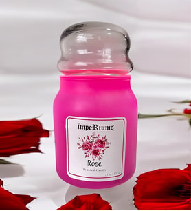 impeRiums El Yapımı Gül Kokulu Cam Kavanoz Mum ( 420 gr )