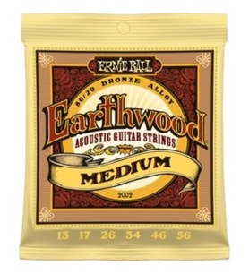 Ernie Ball P02002 Earthwood Medium 80/20 Bronze 0.13 - 0.56 Akustik Gitar Teli