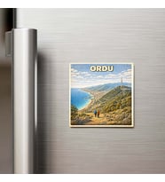 Ordu Şehri - Pop-Art Travel - 9x9 cm Buzdolap Magneti