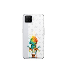 Oppo A73 ile uyumlu Splash ahtapot tasarımlı şeffaf silikon kılıf