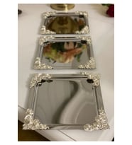 6'lı Metal Döküm Gül Temalı Kahve ve Çay Sunum Tepsisi