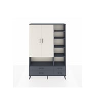 Arges Dolap 10 Raflı 4 Çekmeceli 2 Kapaklı 132x30x195 Antrasit-Aytaşı/Antrasit
