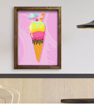 BK Gift Cafe & Bar & Restaurant Konseptli Doğal Masif Ahşap Çerçeveli Tablo 45x65cm-49