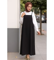 Mulvxbrf Brf02 Kadın Siyah Basic Ayarlanabilir Askılı Jile Elbise (Mulvix)